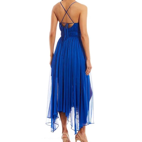Gianni Bini cobalt blue Londyn Chiffon Dress NWT - Picture 2 of 6